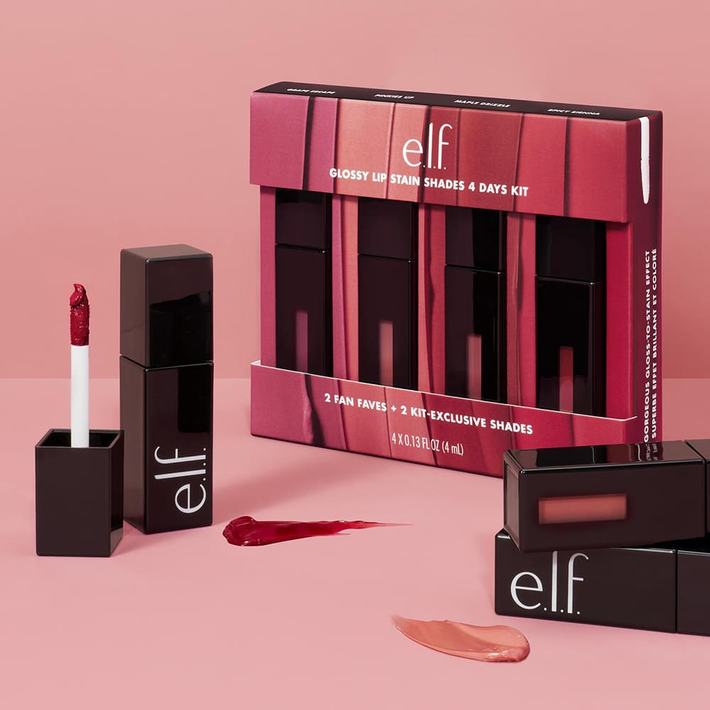 E.L.F. GLOSSY LIP STAIN SHADES 4 DAYS KIT (TINTE DE LABIOS BRILLANTE)